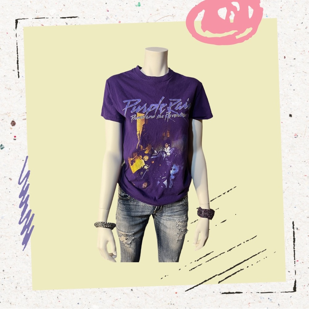 Purple Rain Graphic Unisex Small T-Shirt